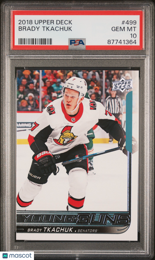 2018 Upper Deck Brady Tkachuk #499 PSA 10