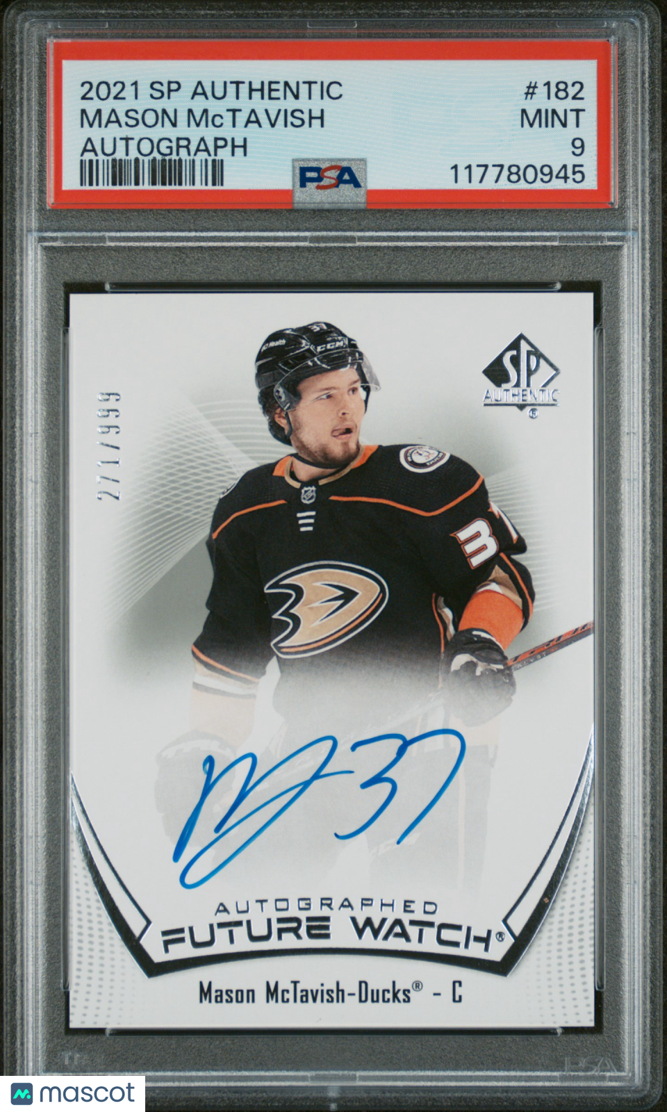 2021 SP Authentic Mason Mctavish #182 Autograph PSA 9