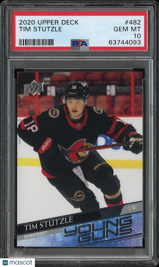 2020 Upper Deck Tim Stutzle #482 PSA 10
