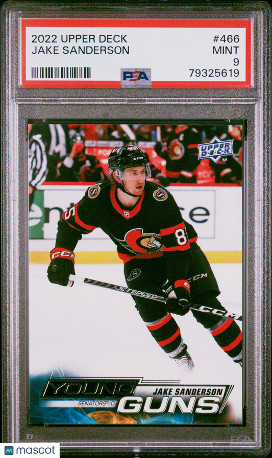 2022 Upper Deck Jake Sanderson #466 PSA 9
