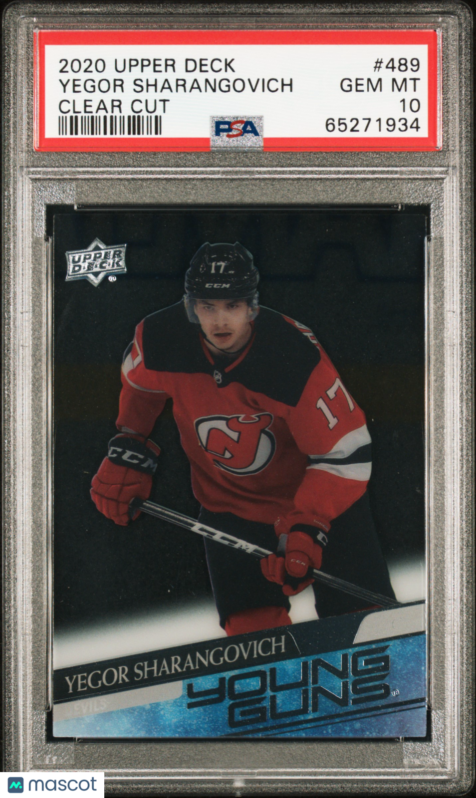2020 Upper Deck Yegor Sharangovich #489 Clear Cut PSA 10