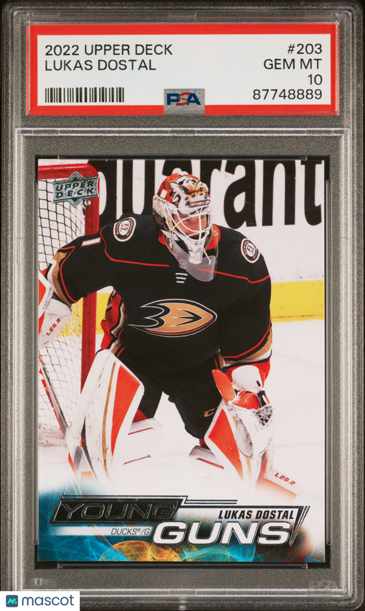 2022 Upper Deck Lukas Dostal #203 PSA 10