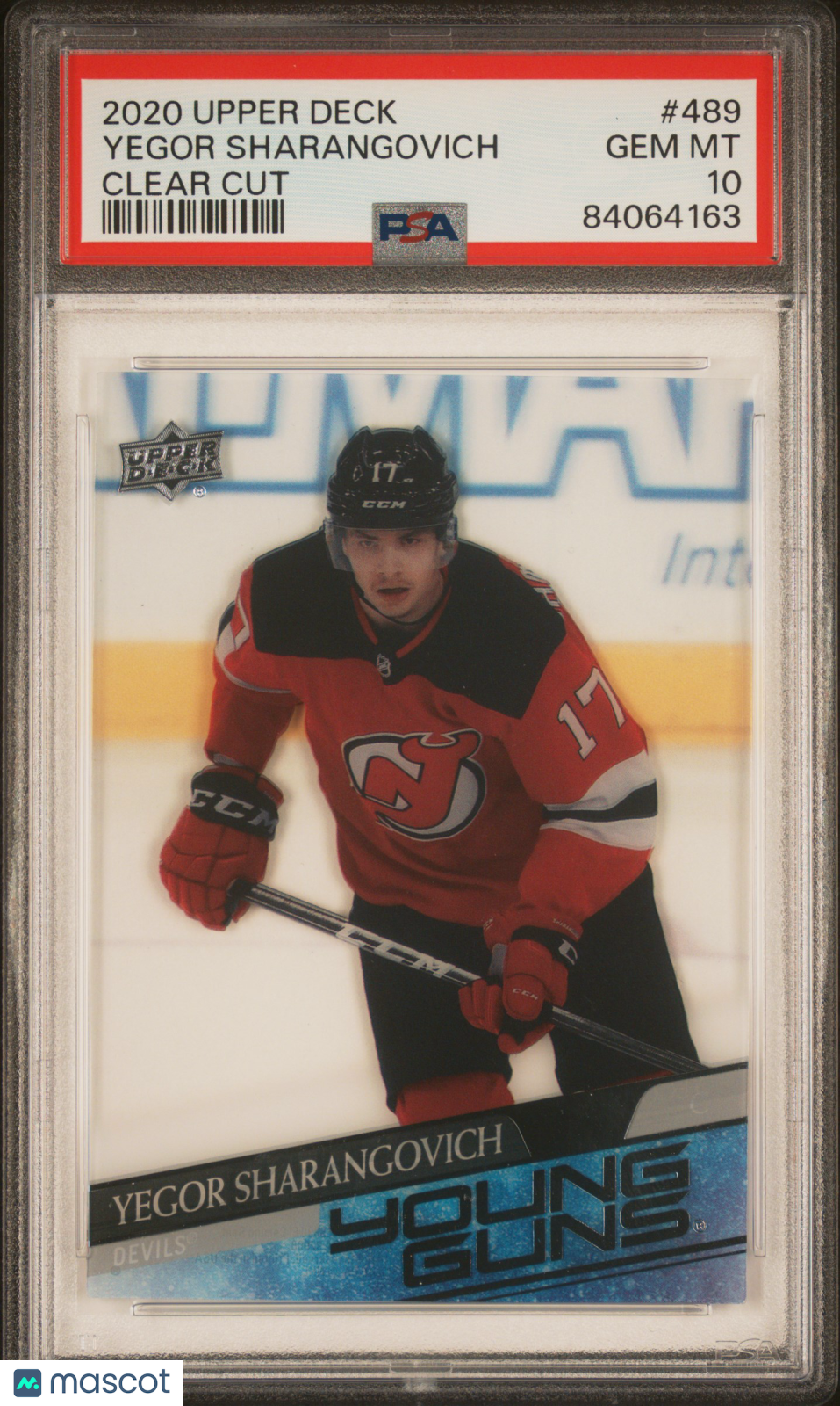 2020 Upper Deck Yegor Sharangovich #489 Clear Cut PSA 10