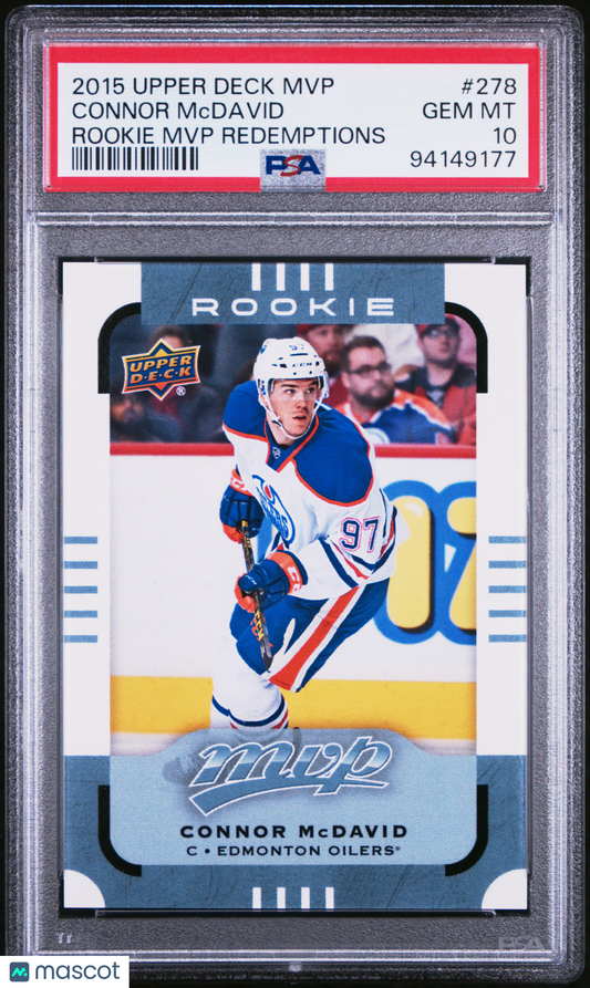 2015 Upper Deck MVP Connor McDavid #278 Rookie Redemptions PSA 10