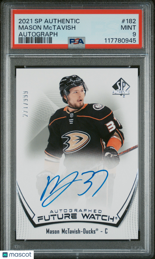 2021 SP Authentic Mason Mctavish #182 Autograph PSA 9