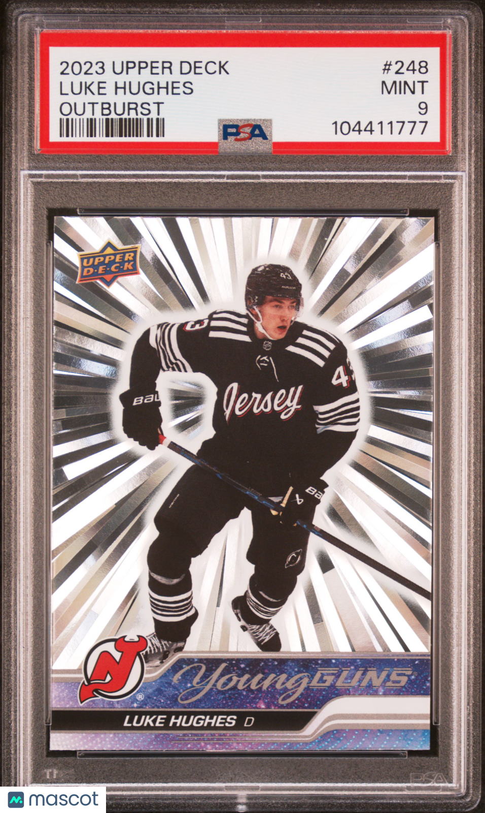 2023 Upper Deck Luke Hughes #248 Outburst PSA 9
