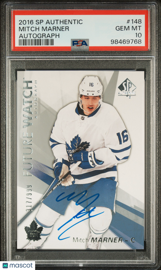 2016 SP Authentic Mitch Marner #148 Autograph 317/999 PSA 10