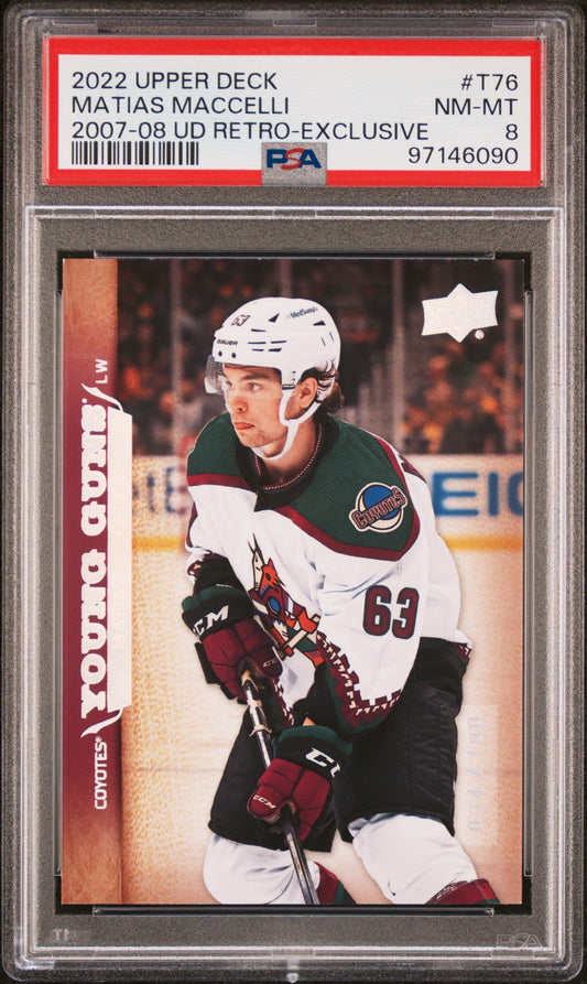 2022 Upper Deck Extended Series 2007-08 Upper Deck Retro Matias Maccelli #T76 PSA 8