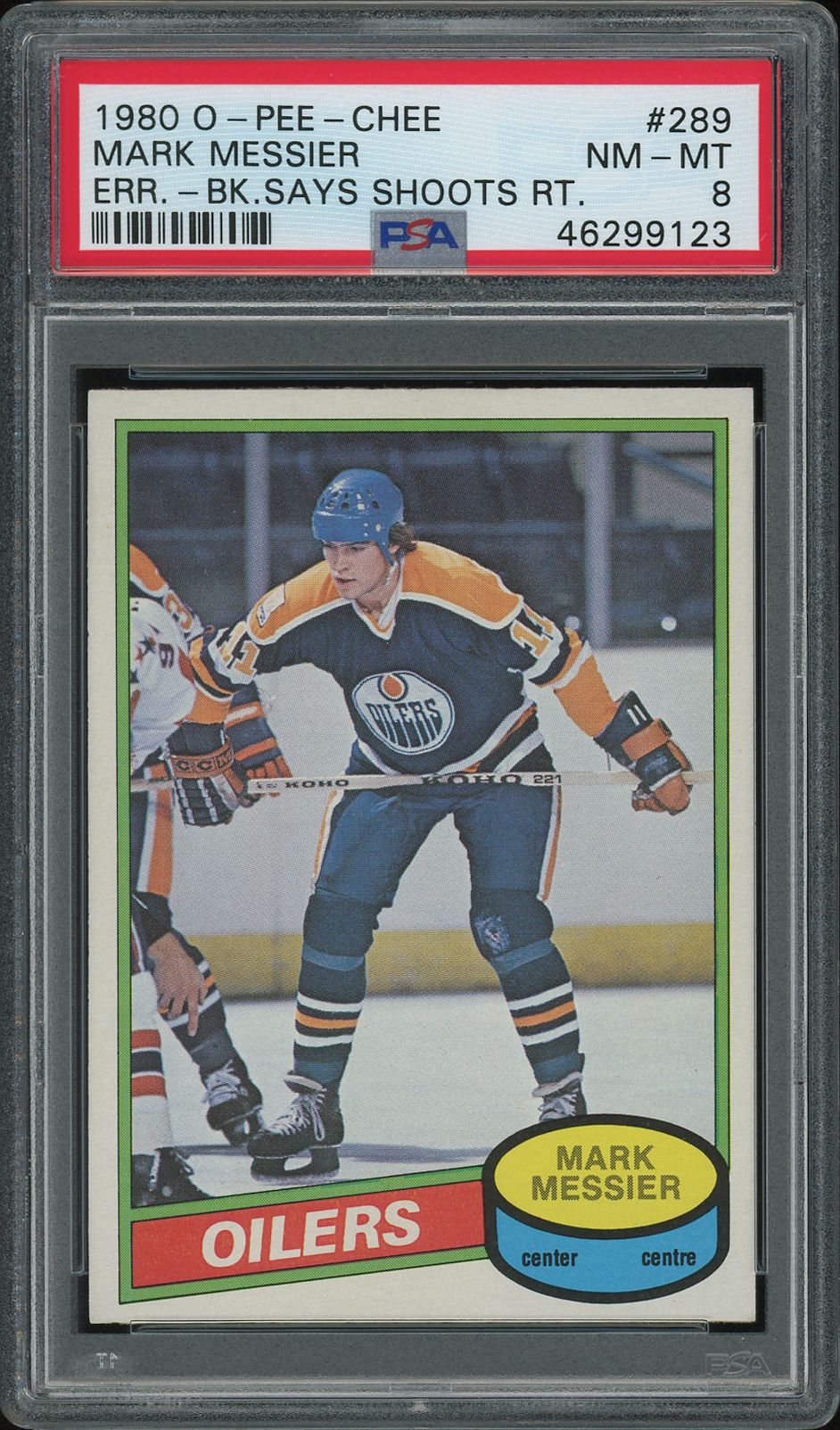 1980 O-Pee-Chee Mark Messier #289 PSA 8