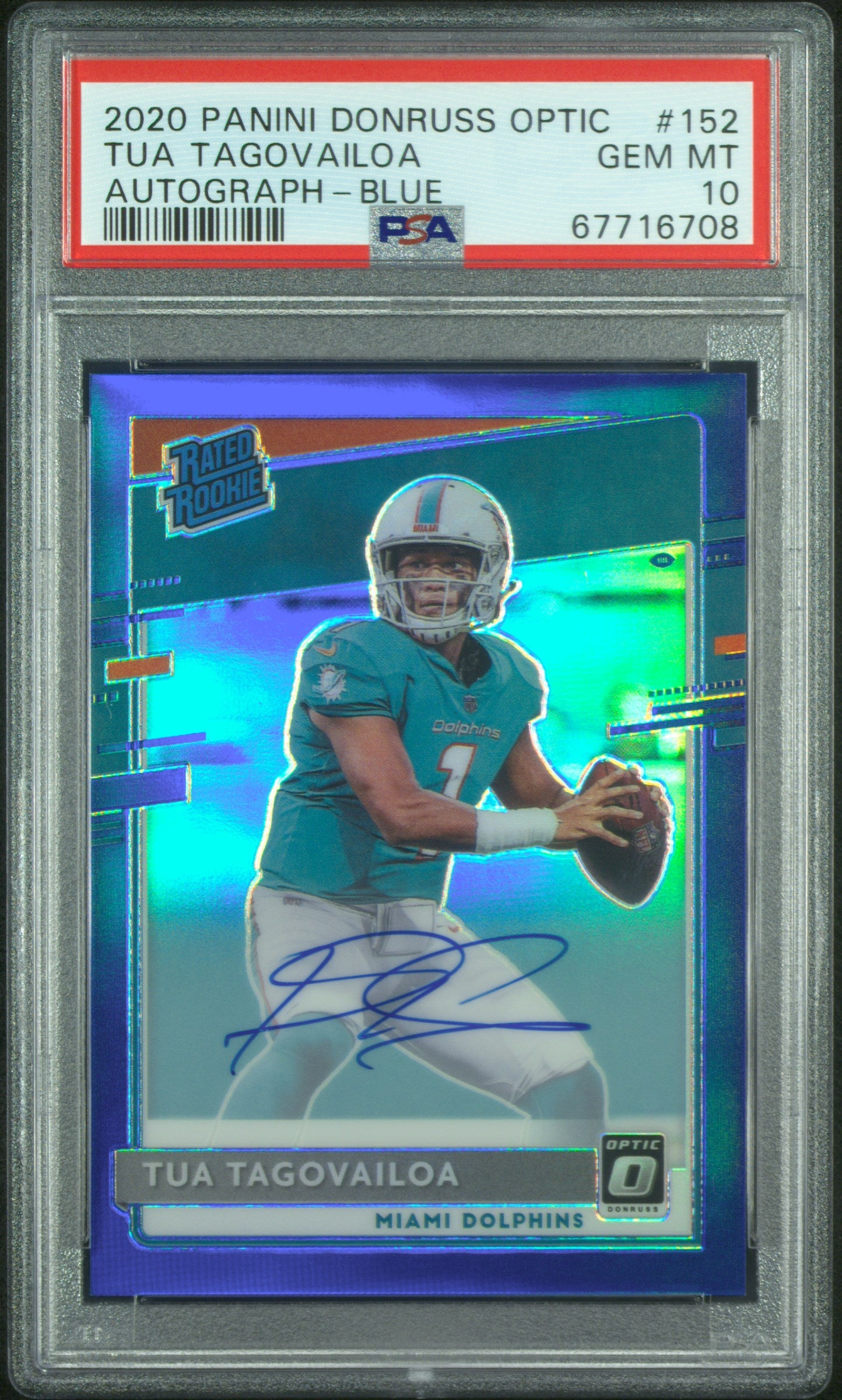 2020 Panini Donruss Optic Tua Tagovailoa #152 PSA 10