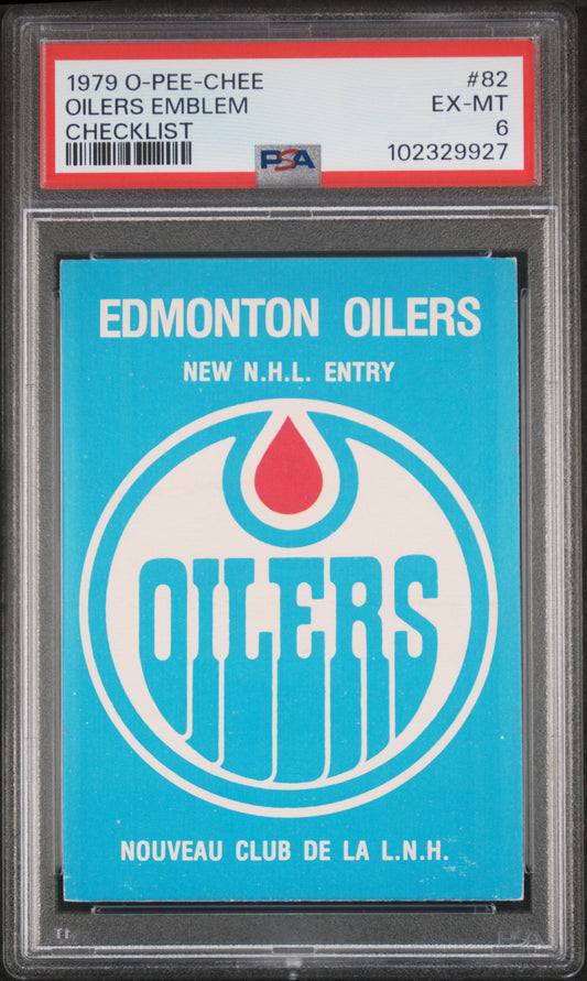 1979 O-Pee-Chee Oilers Emblem #82 PSA 6