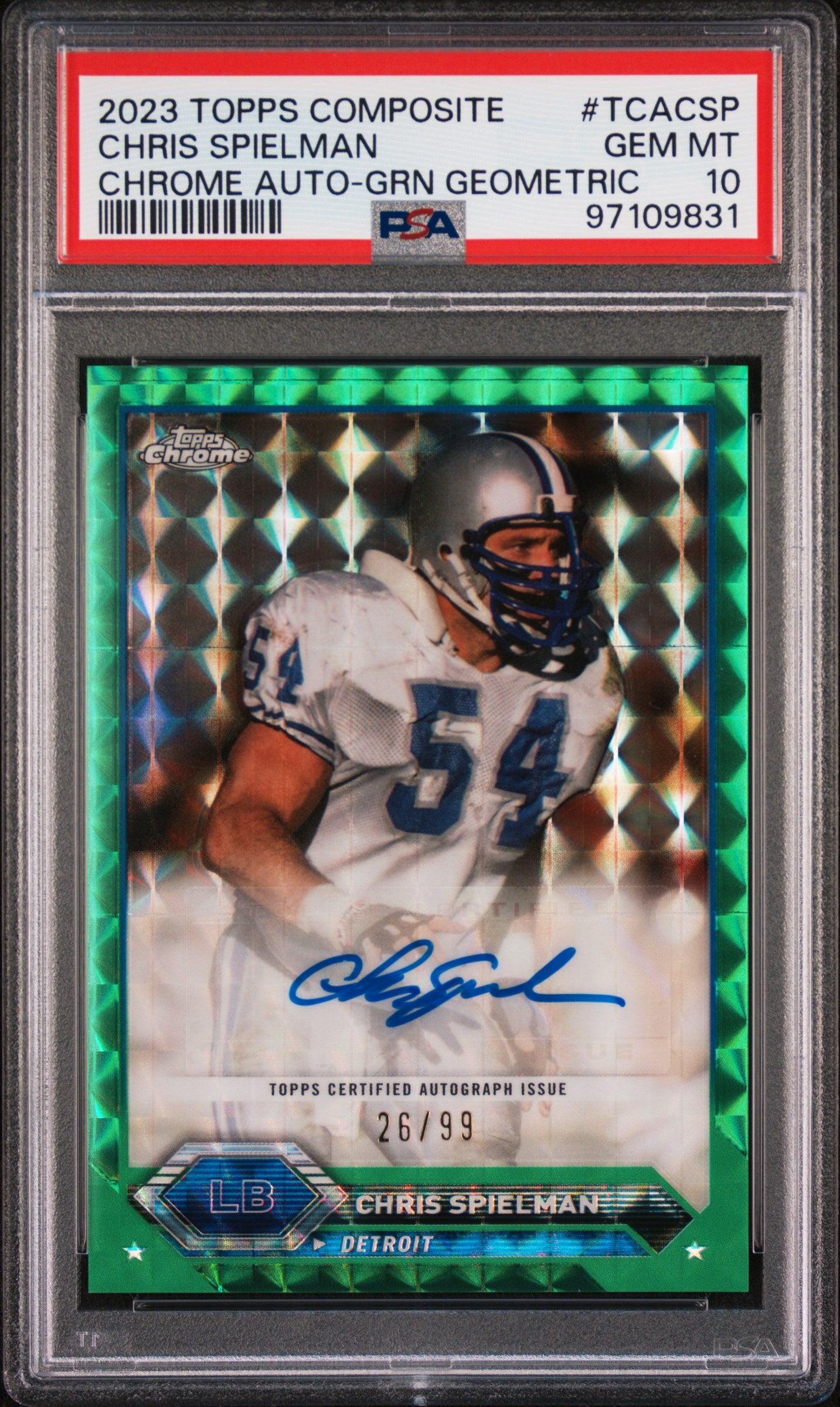 2023 Topps Composite Topps Chrome Autographs Chris Spielman #TCACSP PSA 10
